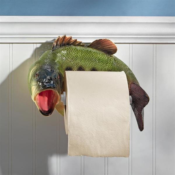 Design Toscano Reeling Trout Bathroom Toilet Paper Holder JQ10197